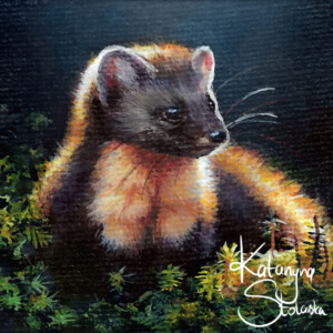 6x6 cm, acrylic painting with magnet sheet attached, March 2024