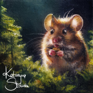 6x6 cm, acrylic painting with magnet sheet attached, March 2024