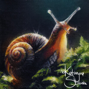 6x6 cm, acrylic painting with magnet sheet attached, March 2024