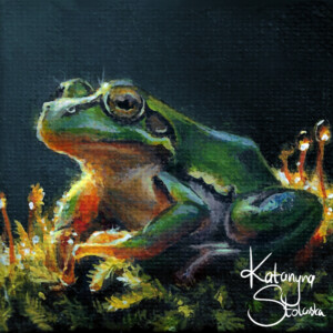 6x6 cm, acrylic painting with magnet sheet attached, March 2024